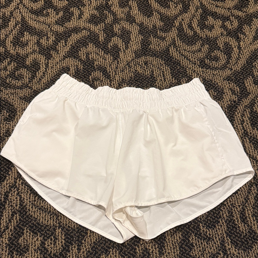 Aerie White Athletic Shorts with Elastic Waist